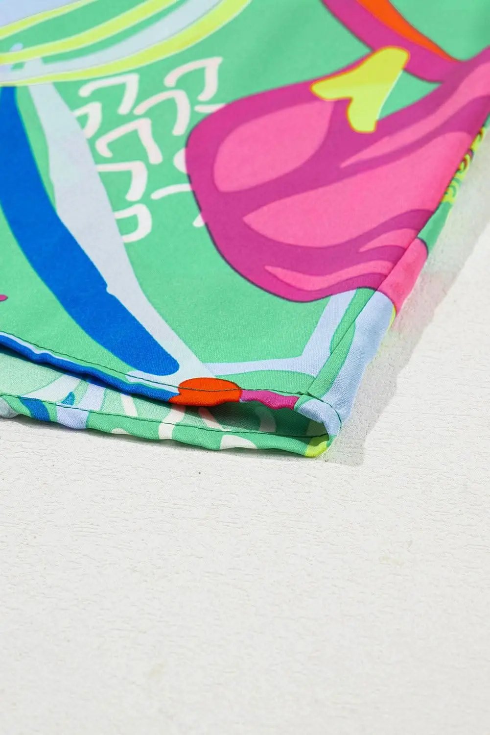 Green abstract plus size blouse - Love Salve